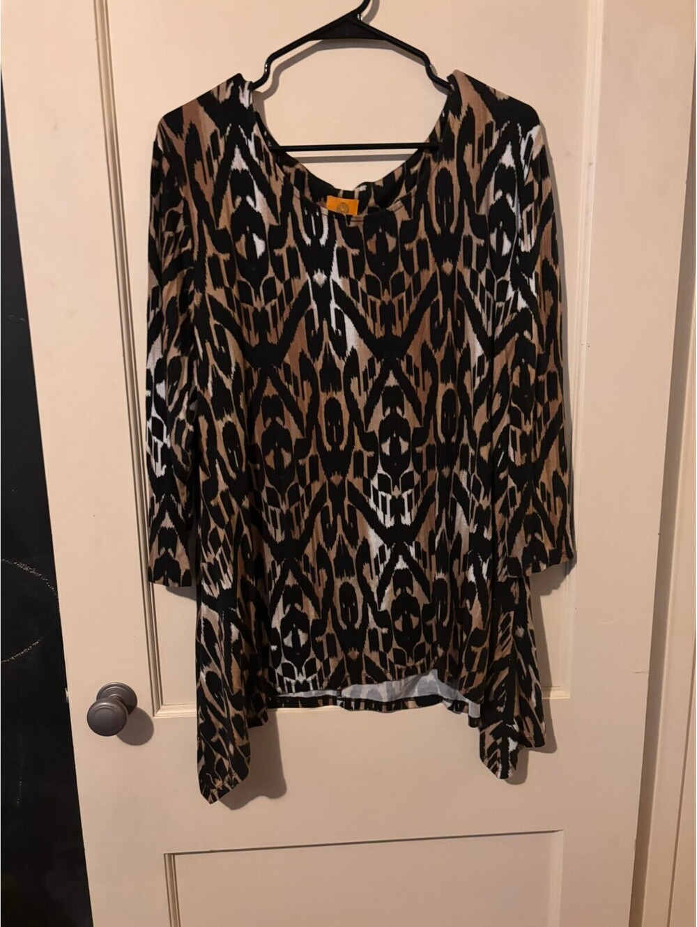Ruby Rd. XL Brown and Black Patterned Tunic Top
